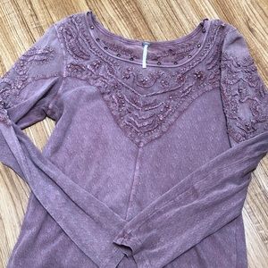 Free People long sleeve with woven detail